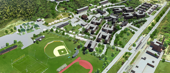 Campus Rendering with Athletic Fields