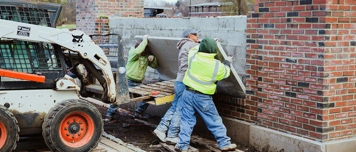 Limestone Backdrop Installation