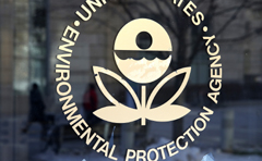 WASHINGTON, DC - MARCH 16:  The U.S. Environmental Protection Agency's (EPA) logo is displayed on a door at its headquarters on March 16, 2017 in Washington, DC. U.S. President Donald Trump's proposed budget for 2018 seeks to cut the EPA's budget by 31 percent from $8.1 billion to $5.7 billion.  (Photo by Justin Sullivan/Getty Images)